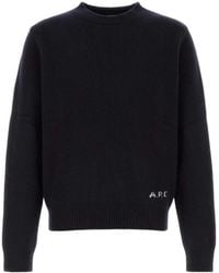 A.P.C. - Crew Neck Wool Sweater - Lyst