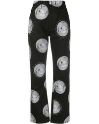 Kirin Disco Ball Print Straight Leg Jeans - Black