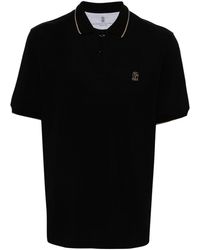 Brunello Cucinelli - Embroidered-Logo Cotton Polo Shirt - Lyst