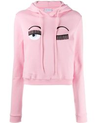 Chiara Ferragni Logo Embroidered Hoodie - Pink