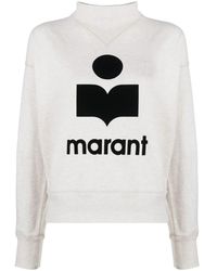 Isabel Marant - Moby Flocked-Logo Sweatshirt - Lyst