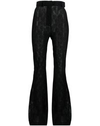 Moschino - Floral-lace Sheer Flared Trousers - Lyst