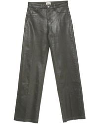 L'Agence - Coated Straight-Leg Trousers - Lyst