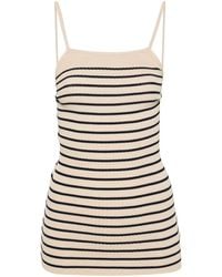 Low Classic - Striped Ribbed Halterneck Top - Lyst