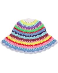 Ganni - Crochet-Knit Bucket Hat - Lyst