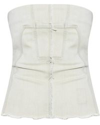 Rick Owens - Strapless Corset Bustier Top With Long Drape Detail - Lyst