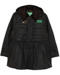 BARBOUR X GANNI - X Ganni Peplum Waxed Coat - Lyst