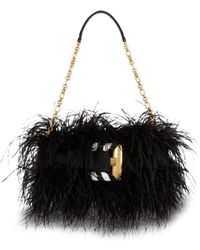 Balmain - Anthem Feather-Detail Shoulder Bag - Lyst