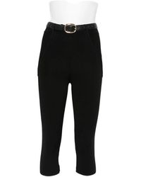 Self-Portrait - Ribbed-Knit Cropped Trousers - Lyst