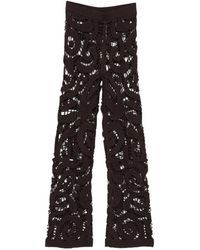 Pinko - Crochet Knit Elasticated Waistband Trousers - Lyst