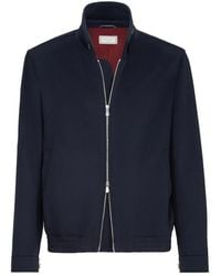 Brunello Cucinelli - Virgin Wool Beaver Cloth Bomber Jacket With Zipper - Lyst