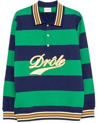 Drole de Monsieur - Striped Logo-Embroidered Polo Shirt - Lyst