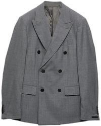 Prada - Double-Breasted Wool Jacket - Lyst
