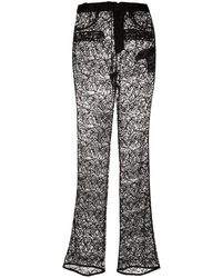 Saint Laurent - Straight-Leg Floral Lace Trousers - Lyst