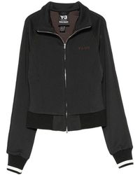 Y-3 X Wales Bonner - X Wales Bonner Logo-Print Zip-Up Sweatshirt - Lyst
