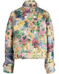 BENJAMIN BENMOYAL - Floral-Print Double-Breasted Jacket - Lyst
