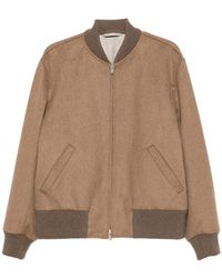 Lardini - Ribbed-Trim Zip-Fastening Jacket - Lyst