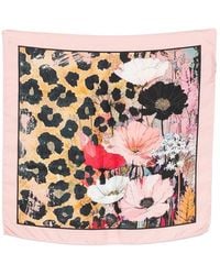 D'Aniello - Floral Leopard-Print Scarf - Lyst