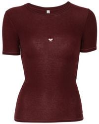Baserange - Heart-Cutout Ribbed T-Shirt - Lyst