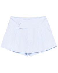 FRAME - Button Striped Shorts - Lyst