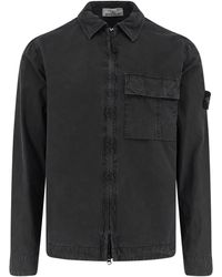 Stone Island - Flap-Pocket Logo-Patch Shirt - Lyst