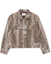 MIDNIGHT RODEO - "1968" Buttoned Snakeskin-Print Jacket - Lyst
