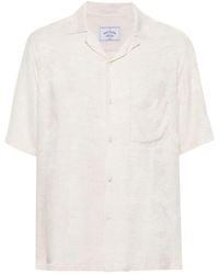 Portuguese Flannel - Floral-Jacquard Mélange-Effect Shirt - Lyst