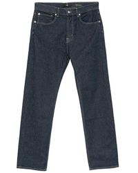 7 For All Mankind - Contrast-Stitch Straight-Leg Jeans - Lyst