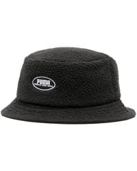 PUMA - Logo-Patch Teddy Bucket Hat - Lyst