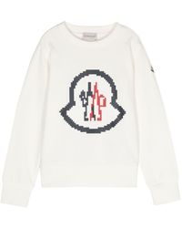 Moncler - Pixelated-Logo-Print Cotton Sweatshirt - Lyst