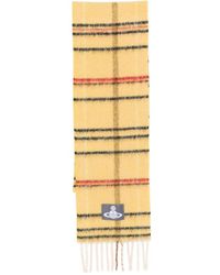Vivienne Westwood - Check-Pattern Fringed Scarf - Lyst