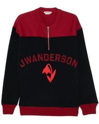 JW Anderson - Logo-Embroidered Half-Zip Sweater - Lyst