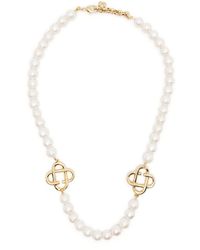 Casablancabrand - Logo-Plaque Pearl-Detailing Necklace - Lyst