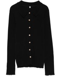 Baserange - Button-Front Ribbed Cardigan - Lyst