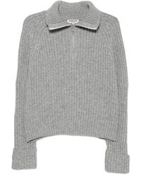 LA PISCINE - Ribbed-Knit Zip-Neck Sweater - Lyst