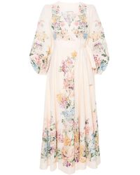 Zimmermann - Halliday Floral Midi Wrap Dress - Lyst