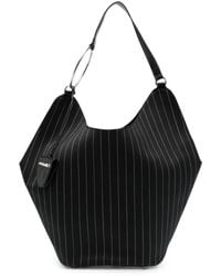 Dondup - Pinstripe-Pattern Ring-Handle Tote Bag - Lyst