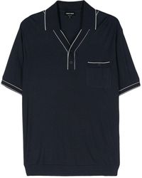 Giorgio Armani - Fine-Knitted Polo Shirt - Lyst