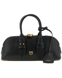 Pinko - Shoulder Bag With Metal Logo - Lyst