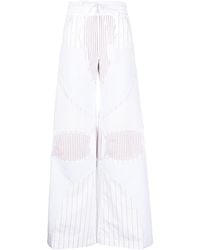 Off-White c/o Virgil Abloh - Striped Wide-leg Cotton Trousers - Lyst