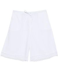 THE NINA STUDIO - Lace-Detail Drawstring Shorts - Lyst