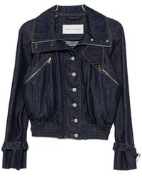 Dries Van Noten - High-Neck Elasticated-Hem Denim Jacket - Lyst