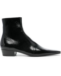 Saint Laurent - 35Mm Patent-Leather Ankle Boots - Lyst