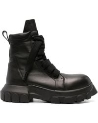 Rick Owens - Men Jumbo Lace Laced Up Bozo Tractor Boots - Lyst