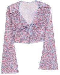 Oséree - Animalier Zebra-Print Slim-Fit Top - Lyst
