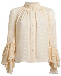 Etro - Jacquard Shirt With Ruffles And Fil Coupé - Lyst