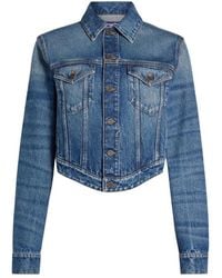 Jean Paul Gaultier - Logo-Print Wavy-Waistband Denim Jacket - Lyst