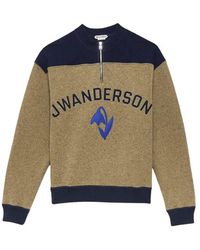 JW Anderson - Logo-Embroidered Half-Zip Sweatshirt - Lyst