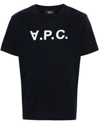 A.P.C. - Dark Cotton T-Shirt - Lyst