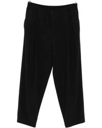 Giorgio Armani - Elasticated-Waistband Straight-Leg Trousers - Lyst